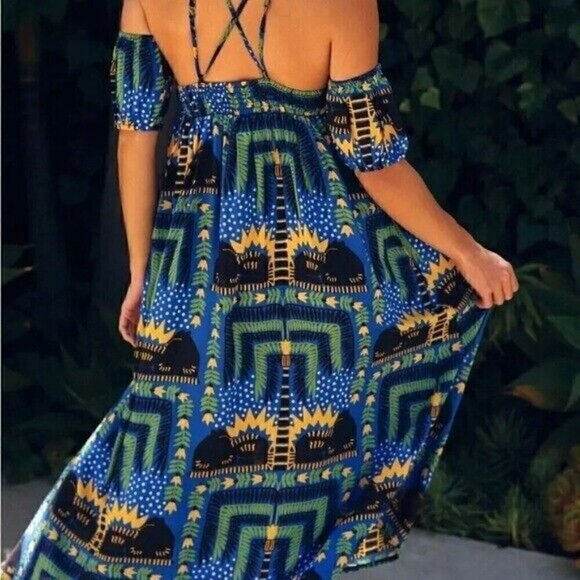 NWT Anthropologie Joao Incerti Strappy Bandeau Maxi Dress MP Petite M - Picture 3 of 9